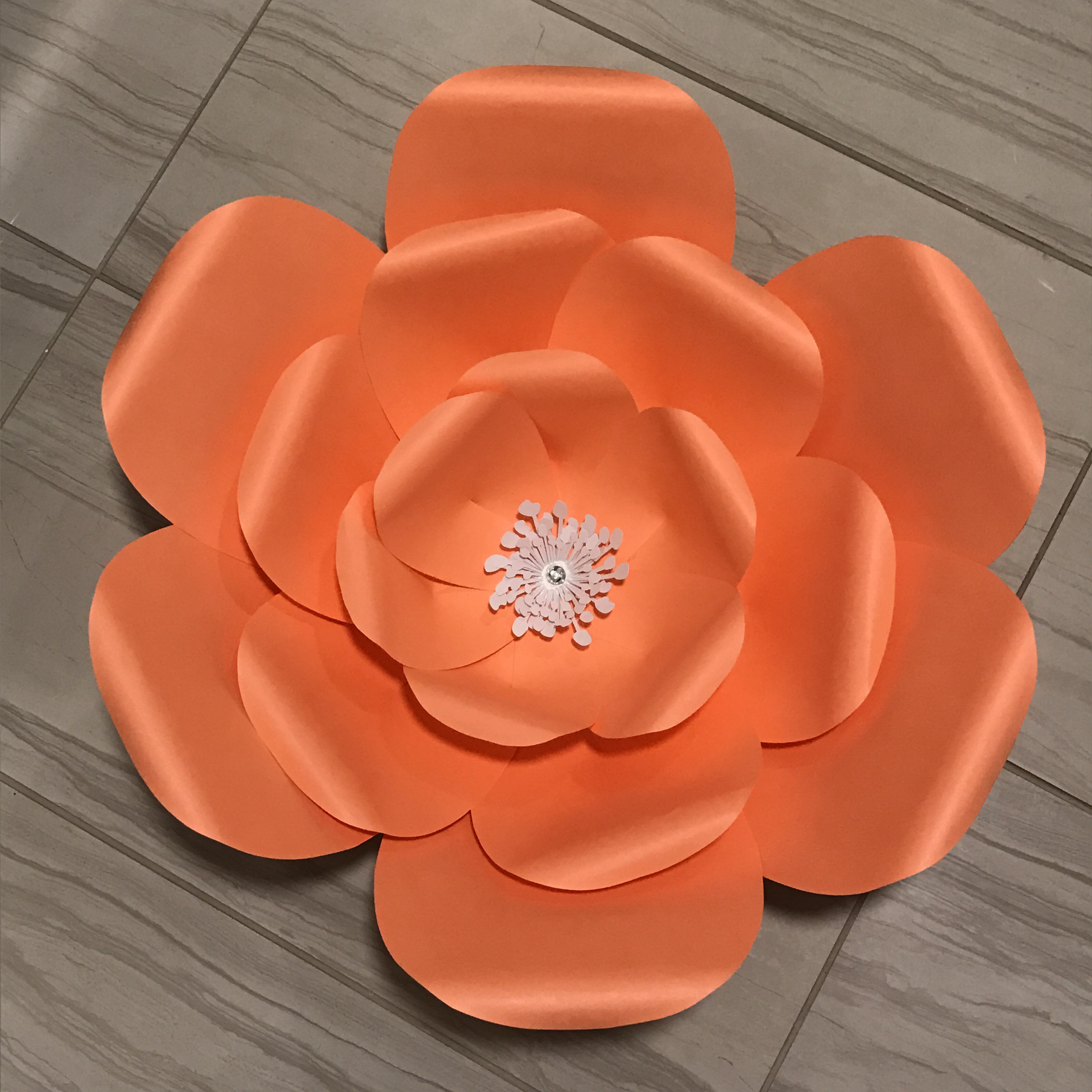 CRAFT 6 Large PAPER FLOWERS Oranges Yellows 12062 CREATE 